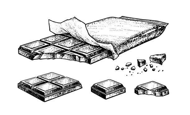 矢量素描插图收集的巧克力图片下载