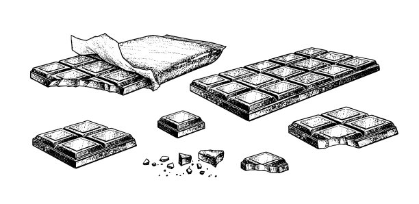 矢量素描插图收集的巧克力图片下载