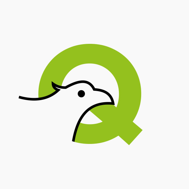 首字母Q鹰标志设计。交通符号矢量模板图片下载