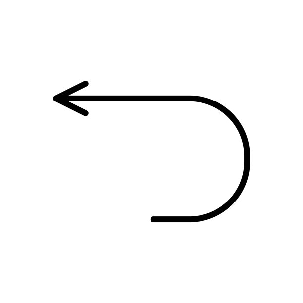 后退箭头图标。矢量标志在简单的风格孤立的白色背景。原始尺寸为64x64像素。图片下载