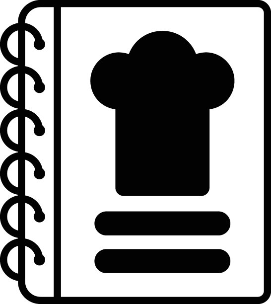 厨师食谱书概念，烹饪书矢量图标设计，工匠面包师符号，烹饪大师标志，食品鉴赏家股票插图图片下载