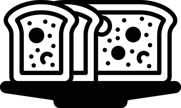 什锦水果蛋糕片拼盘概念，蜜饯水果面包矢量图标设计，工匠面包师符号，美食大师标志，食品鉴赏家股票插图图片下载