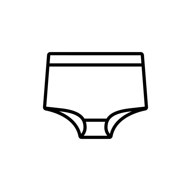 复古高腰内裤图标。矢量标志在简单的风格孤立的白色背景。图片下载