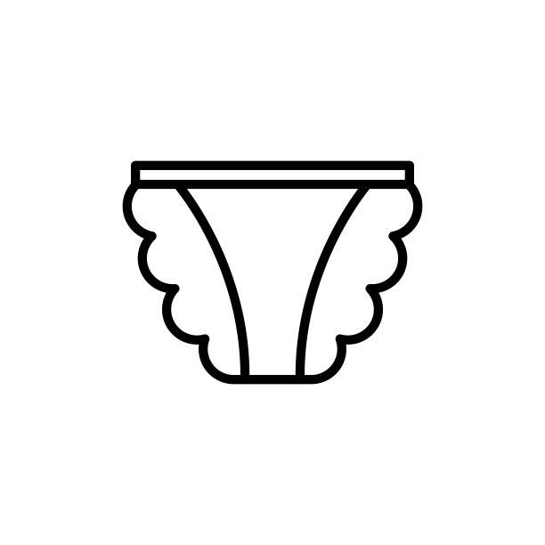 蕾丝内裤矢量图标。矢量标志在简单的风格孤立的白色背景。图片下载