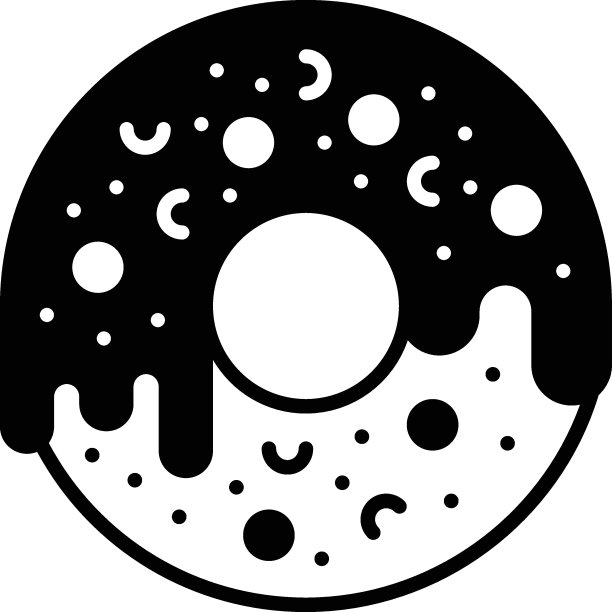 发酵油炸面团融化果酱概念，环形釉甜甜圈矢量图标设计，面包店和烘焙食品符号，烹饪和厨房标志，配方开发股票插图图片下载