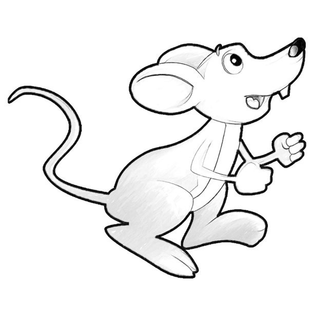 素描卡通场景与快乐农场老鼠有乐趣孤立插图的孩子图片下载