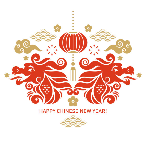 中国人2024年新年快乐。龙年。2024年的象征。贺卡图片下载