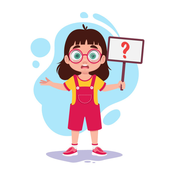 孩子举着一个标志，问号图片下载