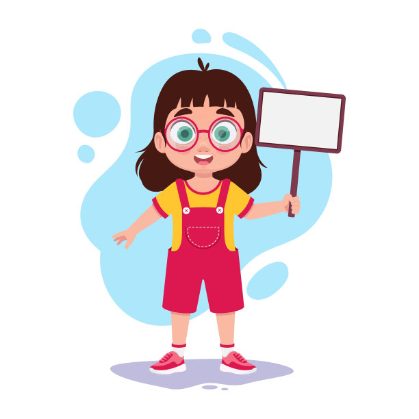 孩子手里拿着一个牌子图片下载