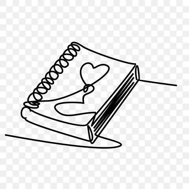 连续的线条画我喜欢的书图片下载