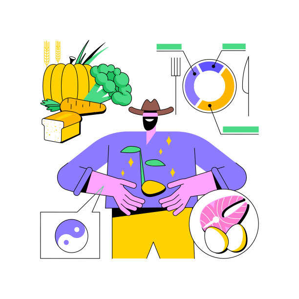 长寿饮食抽象概念矢量插图。图片下载