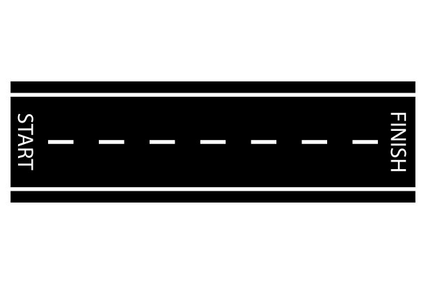 有起点和终点的赛车跑道。汽车拉力赛的直路。矢量插图。股票的形象。图片下载