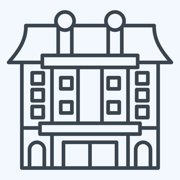 图标的公寓。与住宿有关的符号。行风格。简单的设计可编辑。简单的说明图片下载