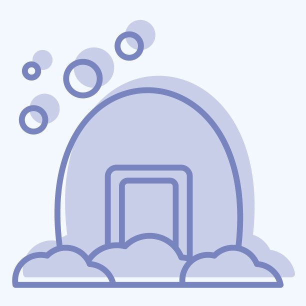 图标圆顶建筑。与住宿有关的符号。双音风格。简单的设计可编辑。简单的说明图片下载