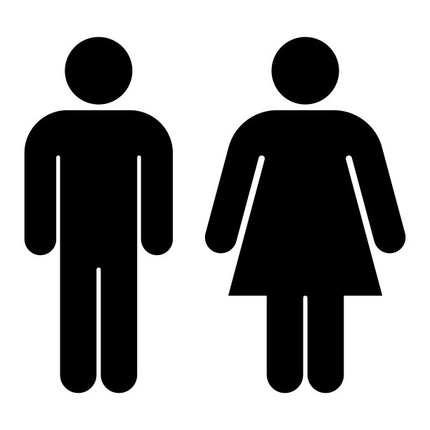 女人和男人的轮廓图标图片下载