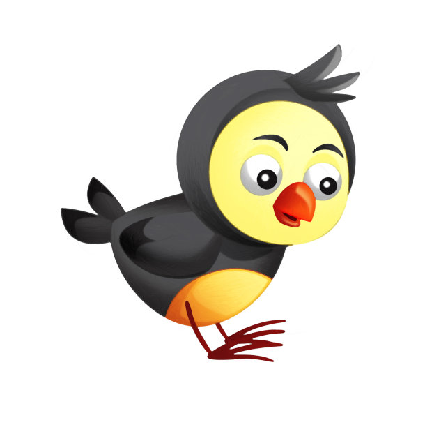 卡通色彩缤纷的小鸟飞翔做有趣的情感孤立插图，为儿童艺术绘画场景图片下载