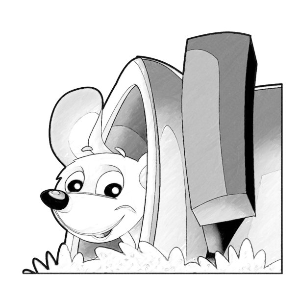 素描卡通场景与快乐农场老鼠有乐趣孤立插图的孩子图片下载