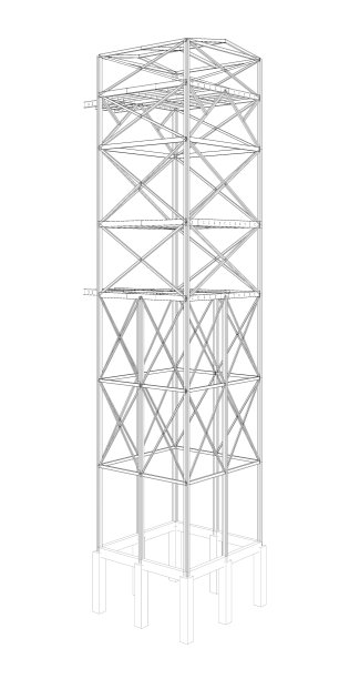 建筑结构的三维插图图片下载