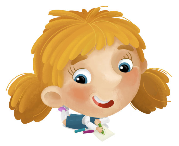 卡通场景与年轻的女孩有乐趣玩休闲自由时间孤立插图的孩子图片下载