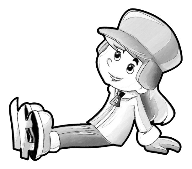 素描卡通场景，小男孩坐在滑冰或发生意外做运动孤立插图的孩子图片下载