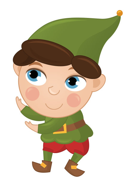 卡通场景用五彩缤纷的快乐开朗的小矮人孤立插图供儿童使用图片下载