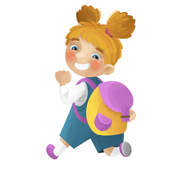 卡通场景与年轻的女孩有乐趣玩休闲自由时间孤立插图的孩子图片下载