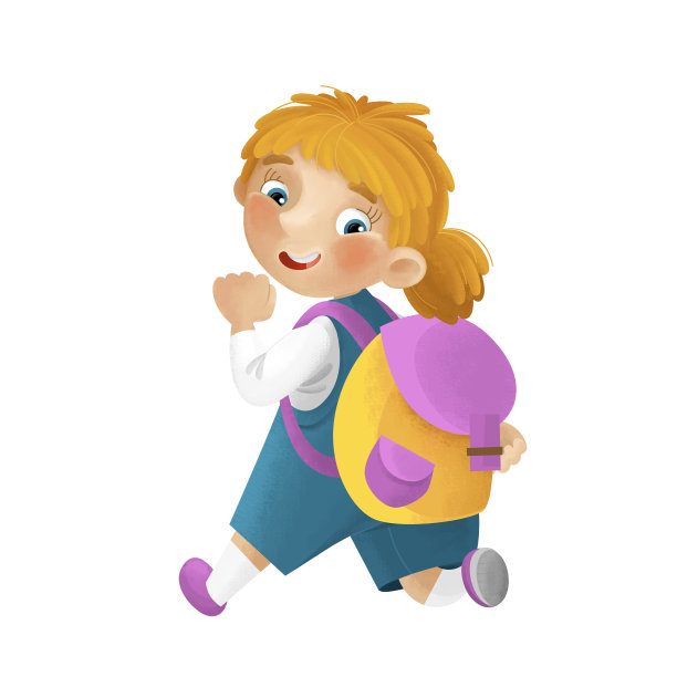 卡通场景与年轻的女孩有乐趣玩休闲自由时间孤立插图的孩子图片下载