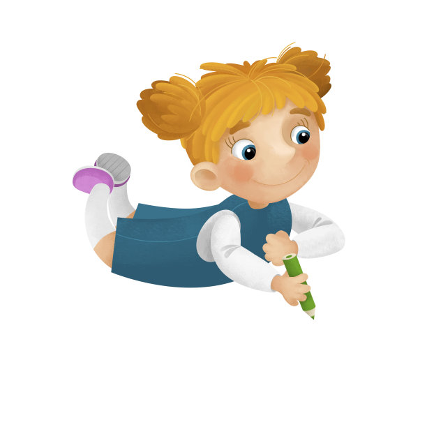 卡通场景与年轻的女孩有乐趣休息和绘画休闲自由时间孤立插图的孩子图片下载