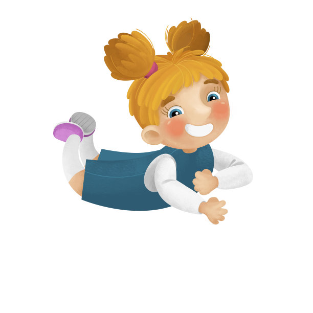 卡通场景与年轻的女孩有乐趣玩休闲自由时间孤立插图的孩子图片下载