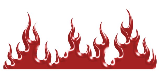 红色火焰被隔离。压花火焰元件图片下载