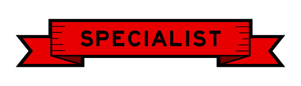 丝带标签横幅与文字专家在红色白色的背景图片下载