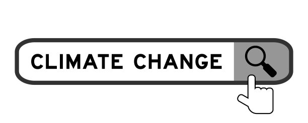 搜索横幅在文字气候变化与移交放大镜图标在白色背景图片下载