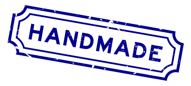 垃圾蓝手工字橡胶印章白色背景图片下载