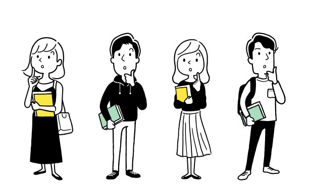 矢量插画素材:大学生男女疑惑，人物设定图片下载