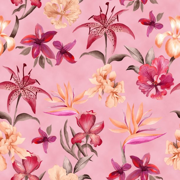 水彩花卉图案图片下载