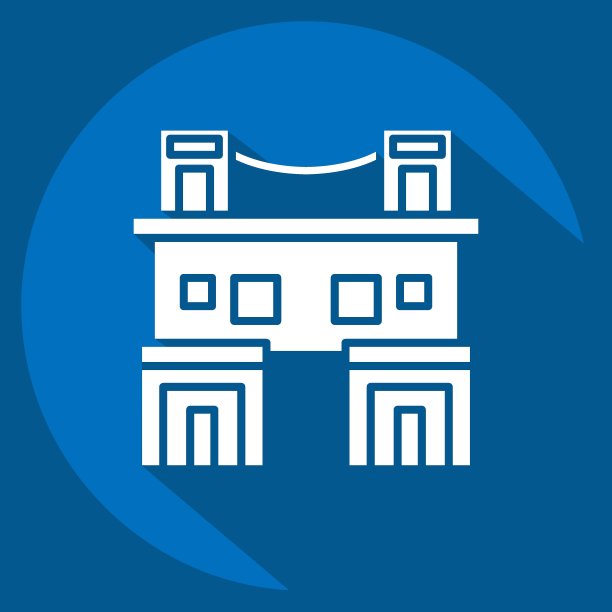 Icon Town Home。与住宿有关的符号。长影式。简单的设计可编辑。简单的说明图片下载