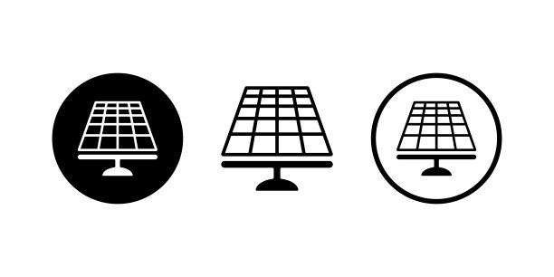 太阳能电池板与太阳能。绿色能源。太阳能发电站。矢量图标插图。图片下载