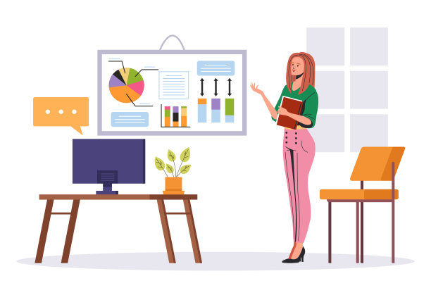 远程计算机学习讲座抽象概念。矢量设计图形说明图片下载