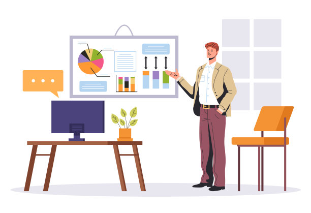 远程计算机学习讲座抽象概念。矢量设计图形说明图片下载