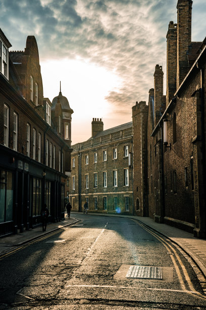 典型的英国剑桥街图片下载