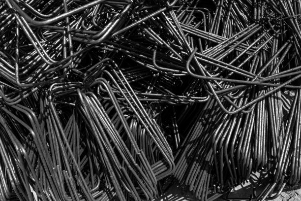 施工现场钢筋特写图片下载