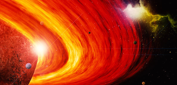 大恒星与光环深空星云和星系星系和恒星深空星空宇宙3d插图图片下载