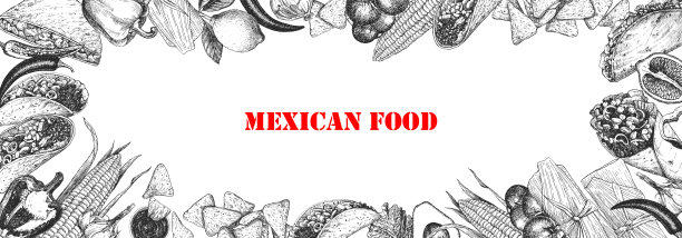墨西哥食物。菜单。图片下载