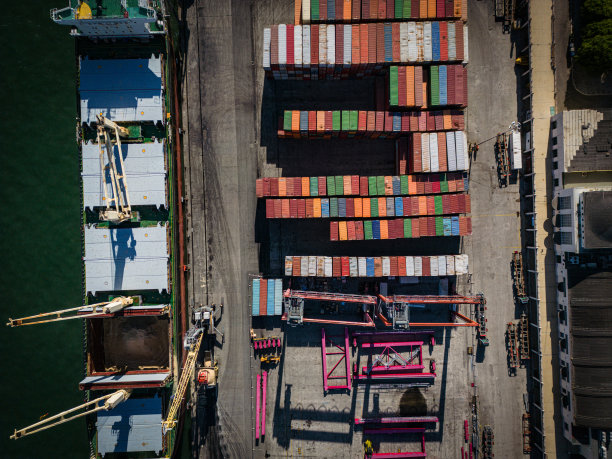 葡萄牙里斯本海岸附近的一个集装箱码头图片下载