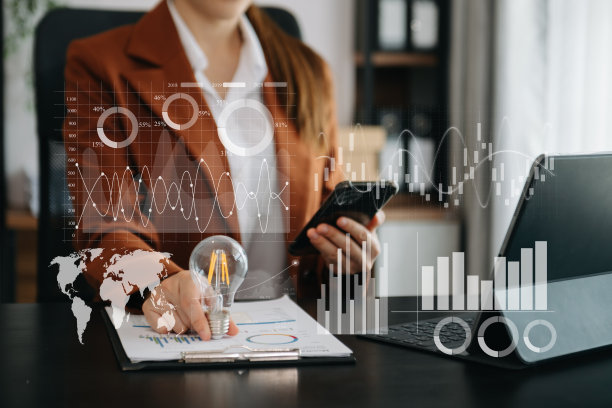 财务报告数据的业务经营资产负债表和损益表作为金融科技的概念。图片下载