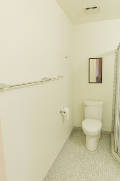 2023年南佛罗里达住宅中过时的基本白色和蓝色浴室图片下载