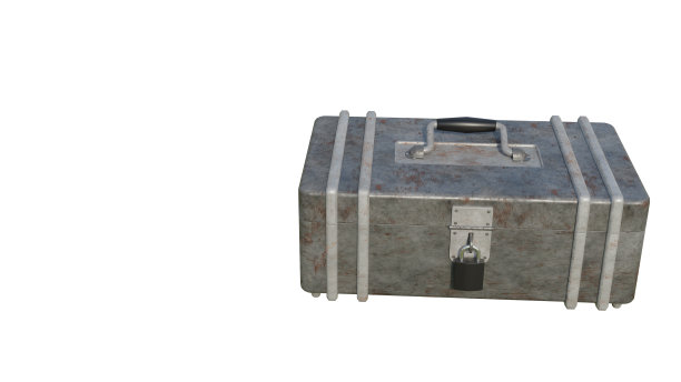 3d渲染现实封闭工具箱孤立在白色背景与空白空间图片下载