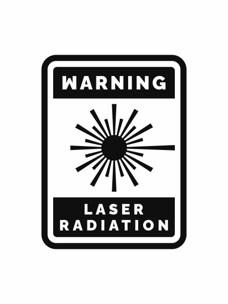 激光辐射警告标志设计矢量图片下载