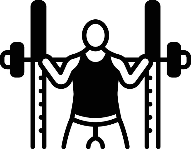 半笼整体概念，人是举重矢量图标设计，健身和健康标志，锻炼和举重标志，个人训练设备库存插图图片下载