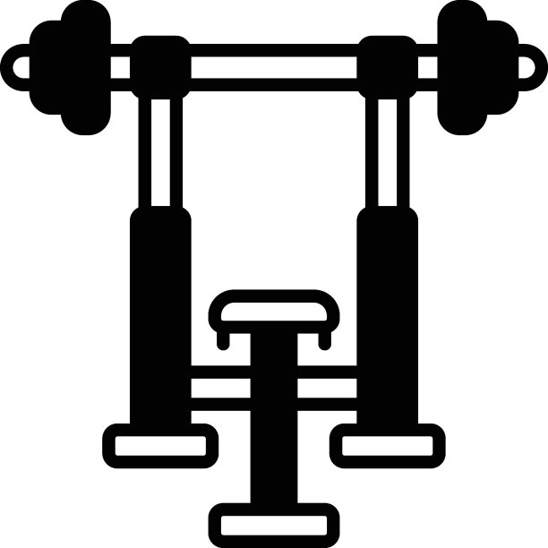 卧推集概念，杠铃矢量图标设计的重量训练板凳，健身和健康符号，锻炼和举重标志，个人训练设备库存插图图片下载